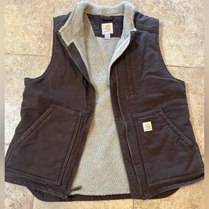 WOMEN'S SHERPA LINED VEST - RELAXED FIT - WASHED DUCK